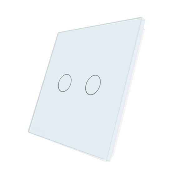 WELAIK jednonásobný skleněný panel, dvě tlačítka 2 -  bílý A192W1.jpg