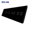 WELAIK pětinásobný panel vypínače skleněný 1+2+2+2+2 -černý.jpg